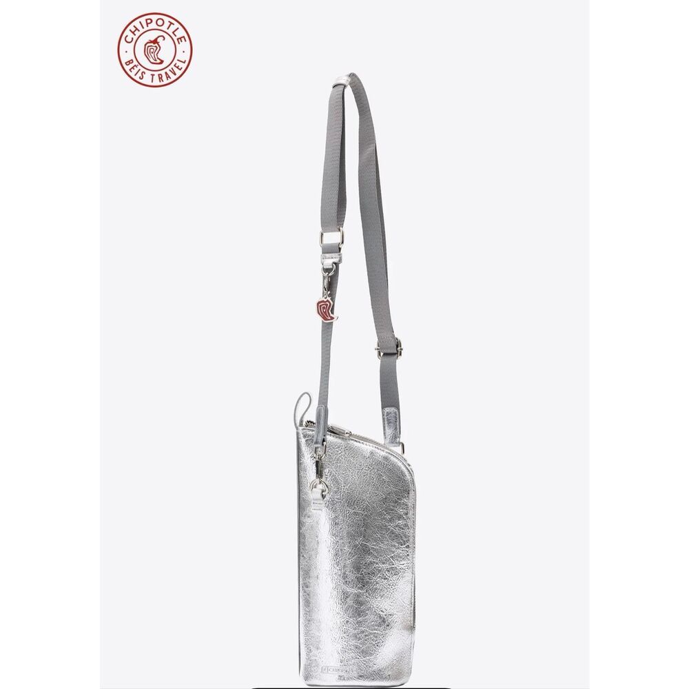 BÉIS x Chipotle The Burrito Crossbody Bag in Foil Silver